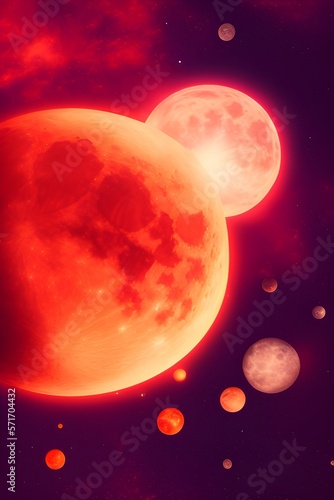 Moon and Other Cosmic Bodies in Space (Vertical)