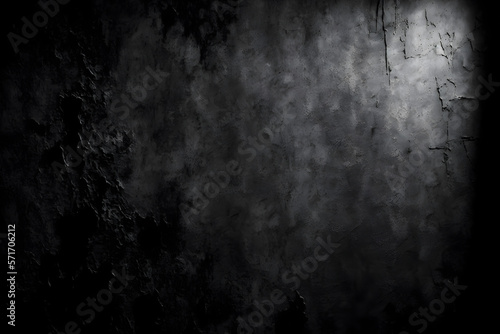 Concrete wall Black color for background Old grunge textures with scratches and cracks cement wall texture - Generative AI