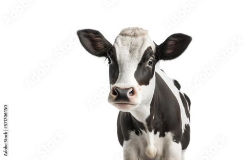 Cow isolated on white, transparent background, PNG, generative ai