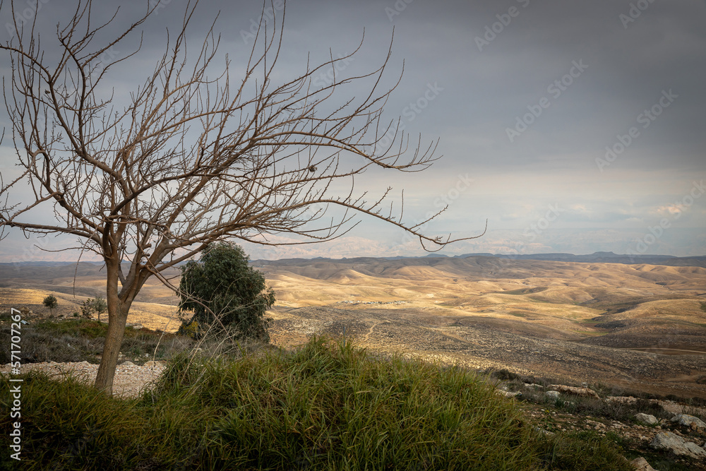 Old beguin cemetery graveyard ruins, hills mountain ridge scenic landscape view, Arif crater Negev desert, travel Israel nature. Old beguin cemetery graveyard ruins, hills mountain ridge scenic landscape view, Arif crater Negev desert, travel Israel nature.