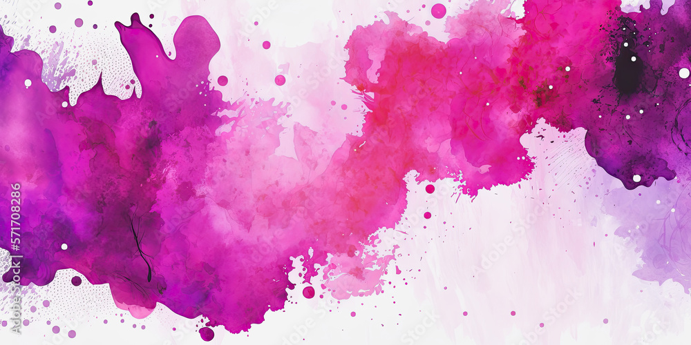 Obraz premium ai generative, watercolor background banner in the color magenta