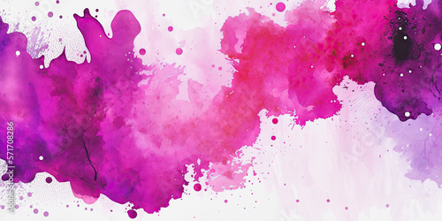 Tableau sur toile ai generative, watercolor background banner in the color magenta