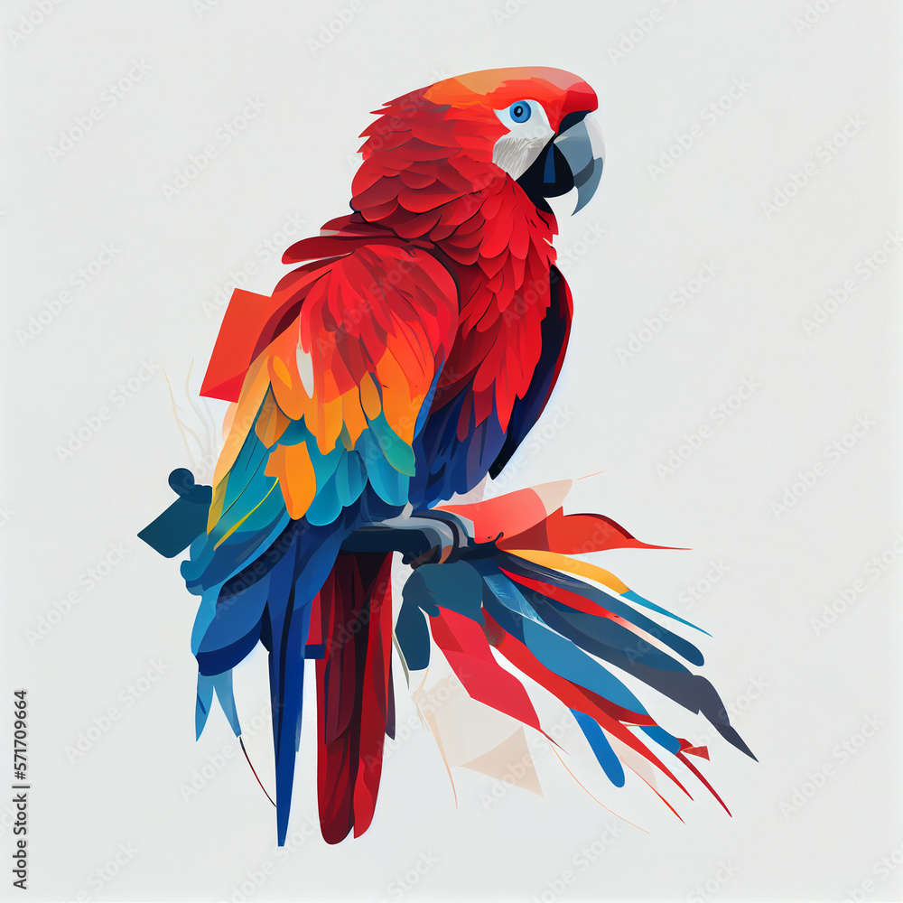 Fototapeta premium parrot on white background