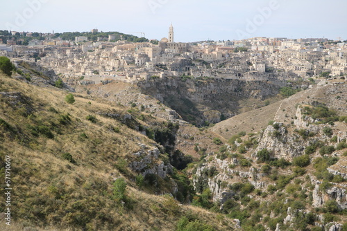 Summer in the Gravina di Matera gorge, Italy