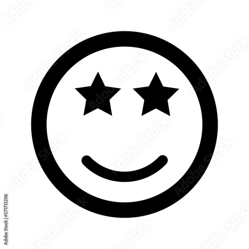 Cartoon smile face emoticon icon in flat style