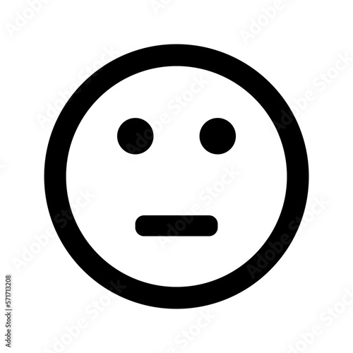 Cartoon smile face emoticon icon in flat style