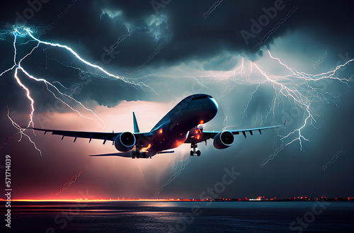 Plane with lightning
