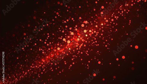 Red Sparkling Particles, Magical. Generative AI.