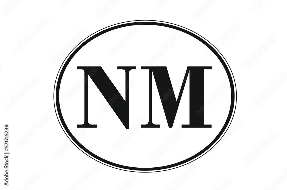 Sign of state of New Mexico for sticking on glass of car. Sign of New Mexico Sign of state of New Mexico for sticking on glass of car. Sign of New Mexico
