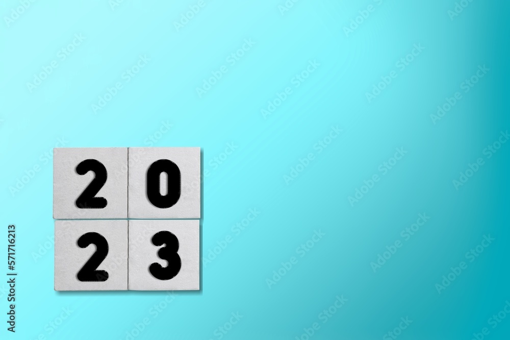 New House concept, wood blocks with 2023 numbers New House concept, wood blocks with 2023 numbers