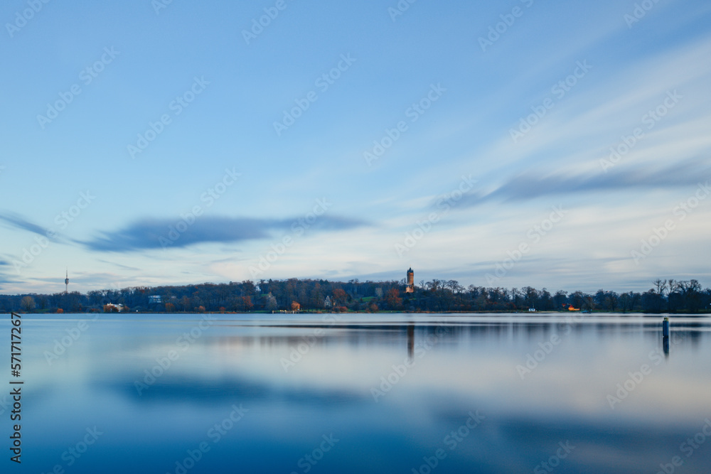 View over the river Havel in Potsdam to Babelsberg park 
