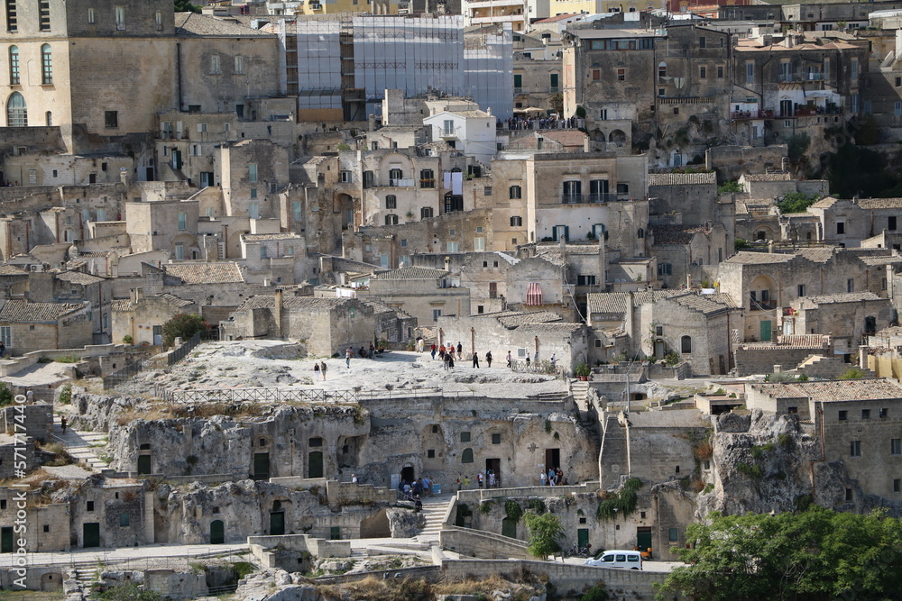 Rock town of Matera in summer, Italy