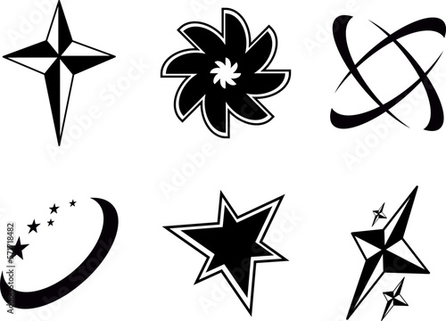 Y2K stars setSet Y2K stars and retro futuristic graphic elements . Vector illustration photo