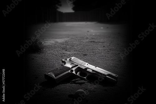 Ai illustration of a handgun in the streets
