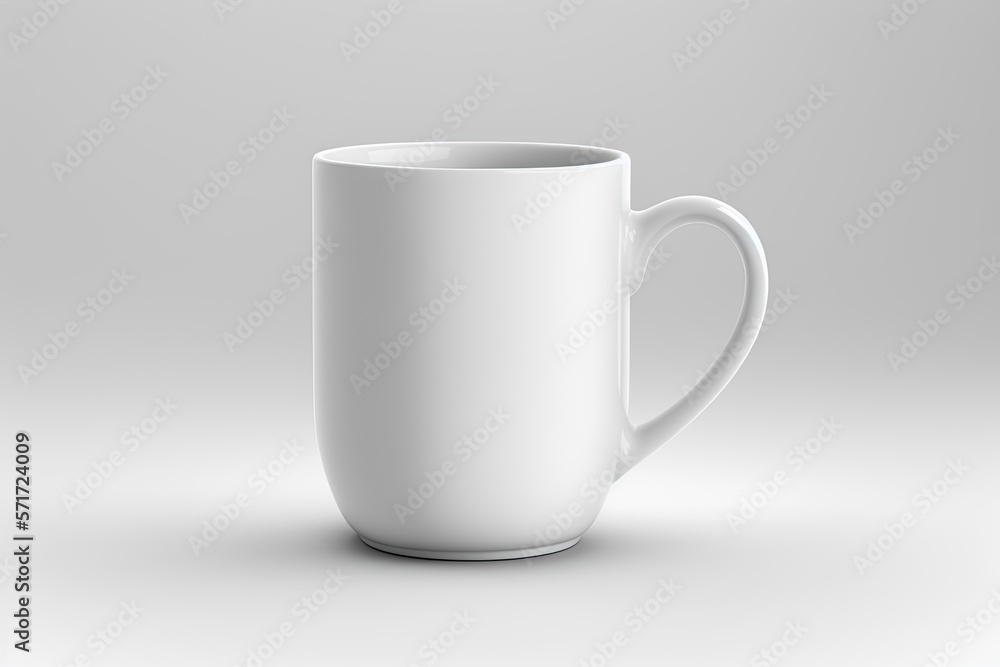 Cup for design on a white background, mockup. Generative ai. Cup for design on a white background, mockup. Generative ai.