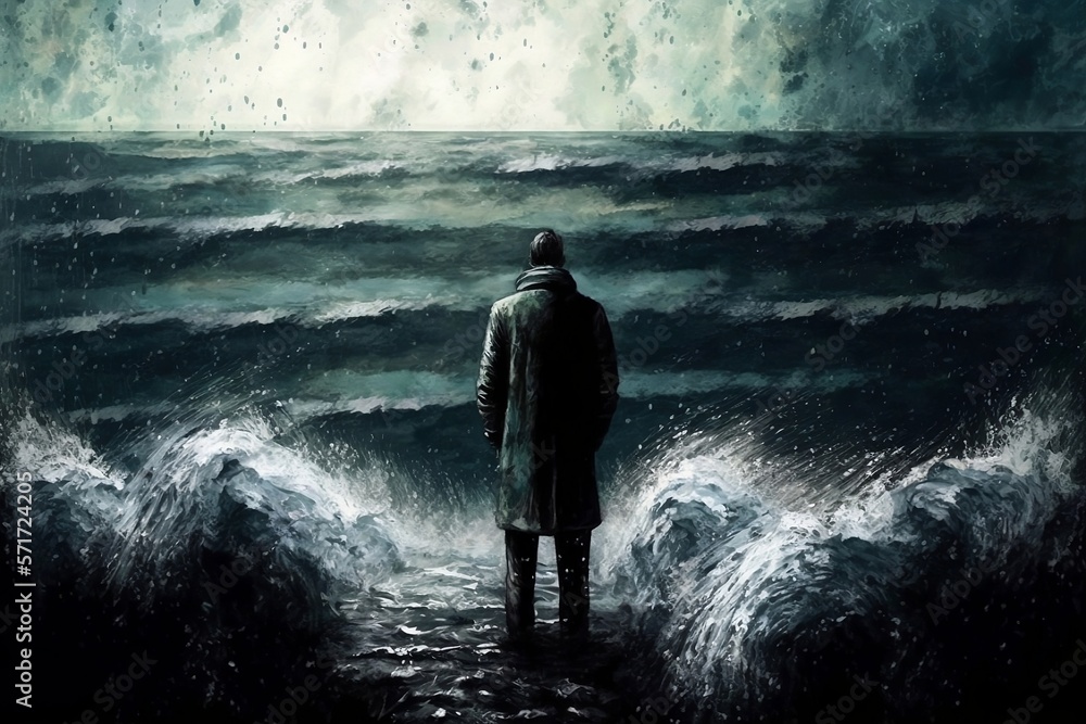 Fototapeta premium A Lonely Soul Adrift. Generative AI