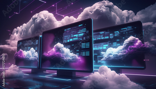 Cloud computing digital communications. generative AI