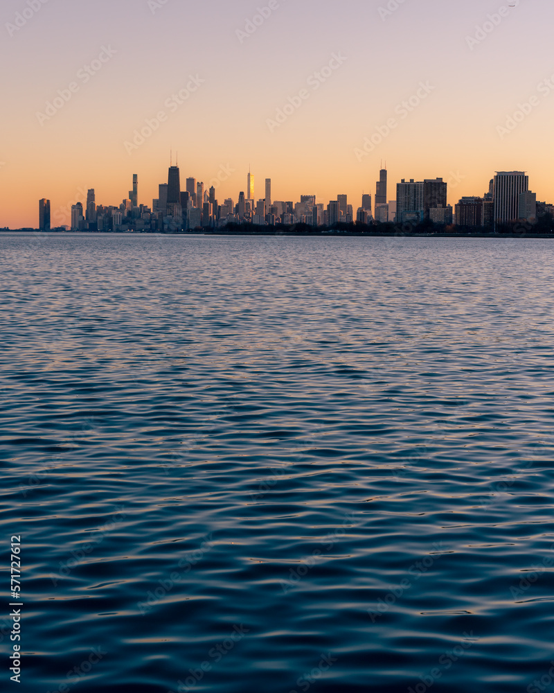 Chicago Lakefront at Sunset