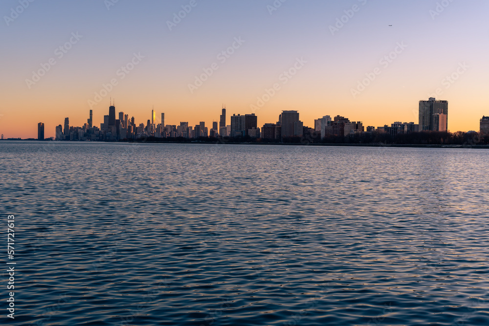 Chicago Lakefront at Sunset