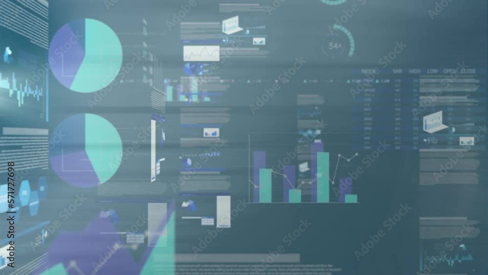 Animation of financial data processing and statistics Animation of financial data processing and statistics