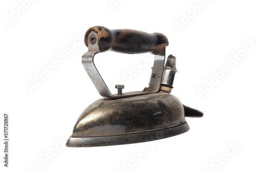 A dirty old iron isolated on a white background