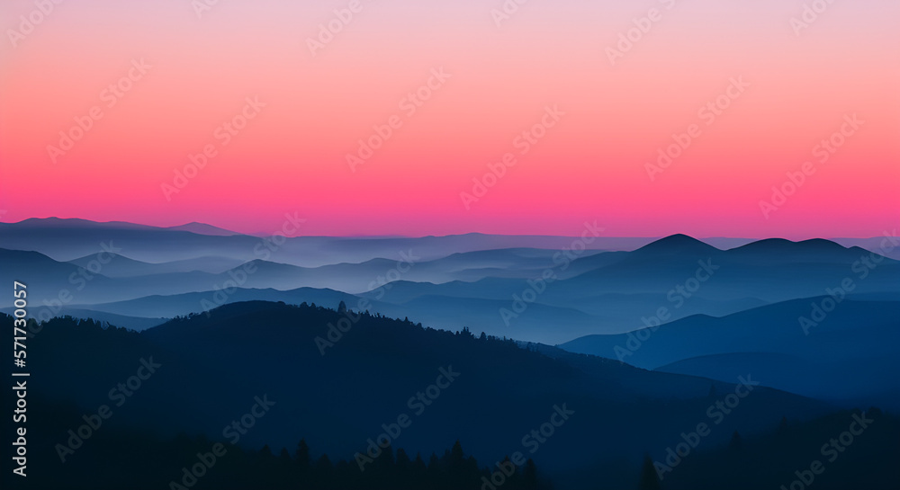 Simple Graphic Mountain Silhouette Landscape #17