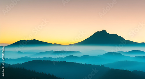 Simple Graphic Mountain Silhouette Landscape  31