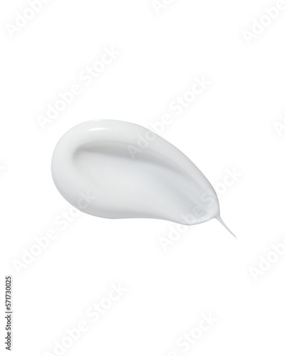 Fotografie, Tablou White beauty cream smear smudge on transparent background