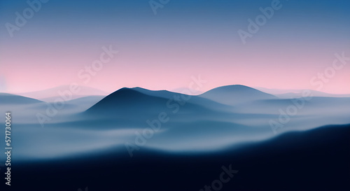 Simple Graphic Mountain Silhouette Landscape #15