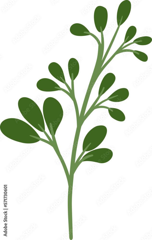 Green botanical leaves illustration Green botanical leaves illustration