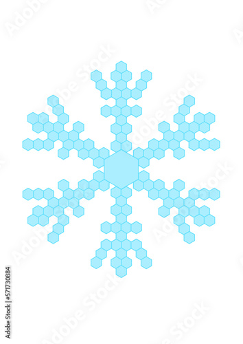 grafik in form einer schneeflocke in blauen farben