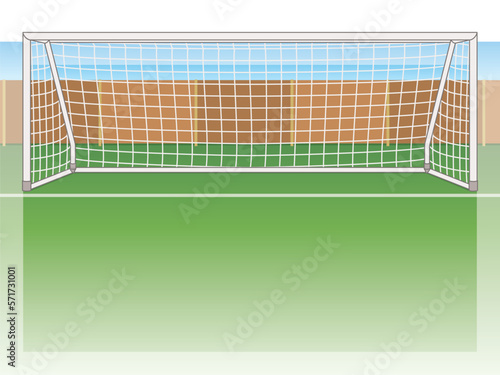 para sports paralympic 5-a-side football visual impaired, with field, net and boards  © yojo