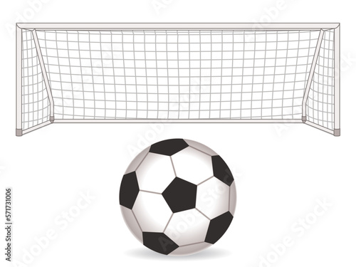 para sports paralympic 5-a-side football visual impaired, net and ball isolated on white background
