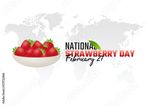 vector graphic of national strawberry day good for national strawberry day celebration. flat design. flyer design.flat illustration.