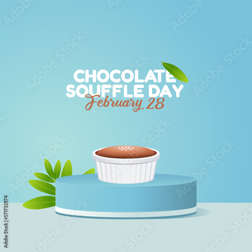 vector graphic of chocolate souffle day good for national chocolate souffle day celebration. flat design. flyer design.flat illustration.