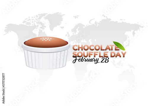 vector graphic of chocolate souffle day good for national chocolate souffle day celebration. flat design. flyer design.flat illustration.