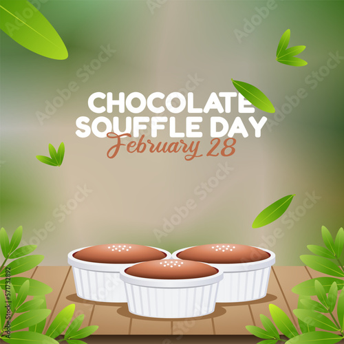 vector graphic of chocolate souffle day good for national chocolate souffle day celebration. flat design. flyer design.flat illustration.