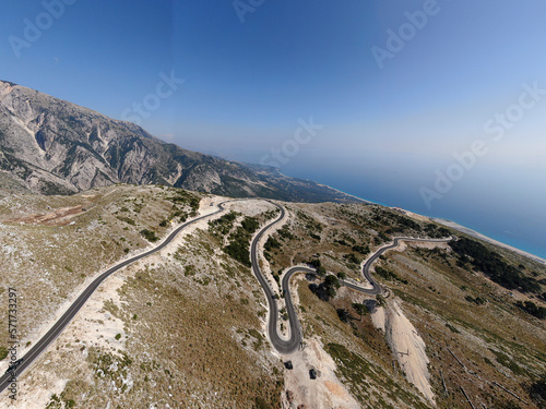 Above Serpentine road in Albania  photo