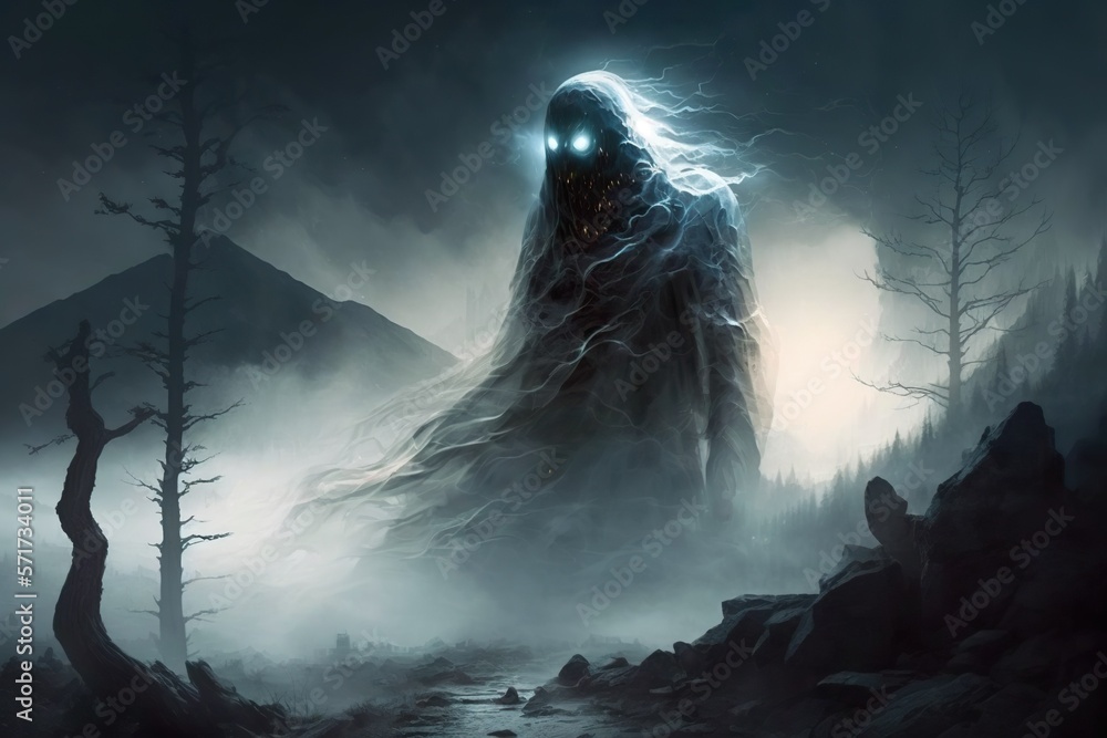 Brocken ghost monster in mountain forest, concept of Phantom Creature ...