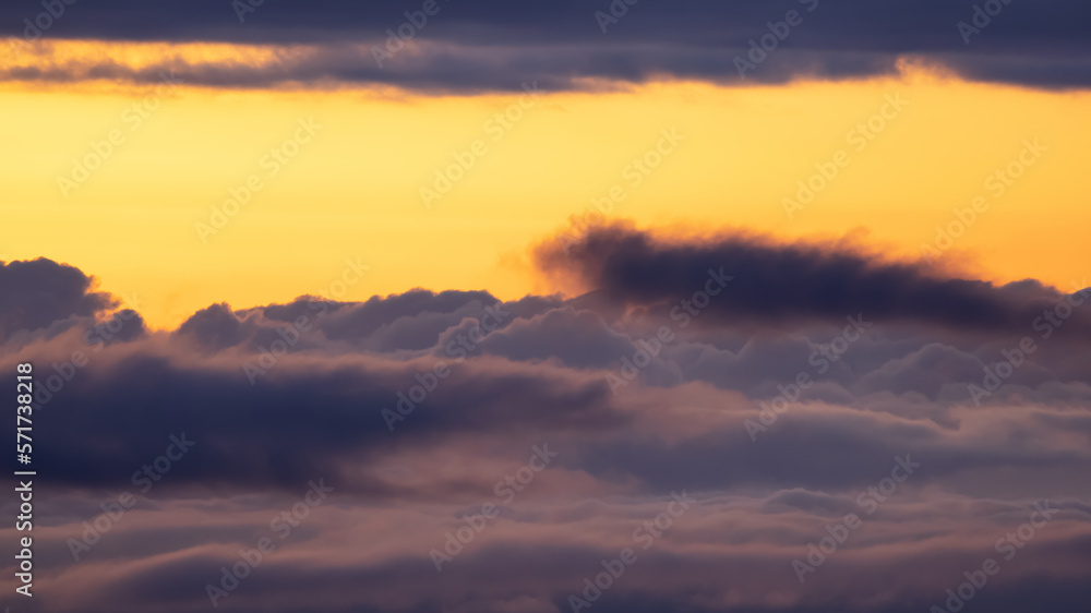 Aerial Cloudscape during morning Sunrise Sky. British Columbia, Canada. Nature Background Aerial Cloudscape during morning Sunrise Sky. British Columbia, Canada. Nature Background