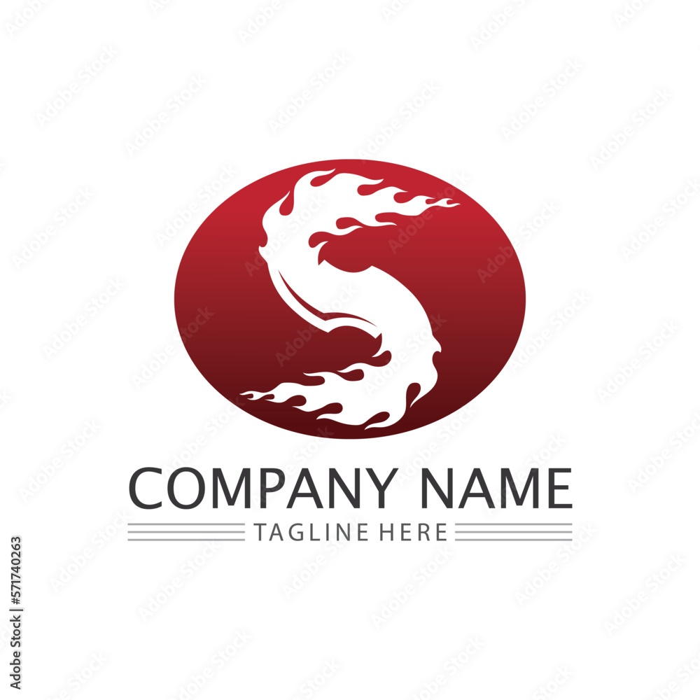 fire flame logo icon vector design template