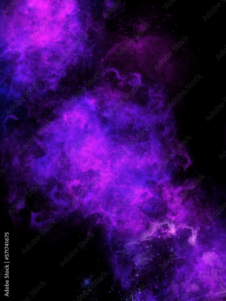 Fototapeta premium Fantasy Blue Nebula Galaxy Night Space Background