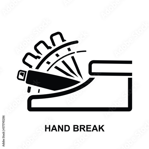Hand break icon isolated on white background vector illustration.