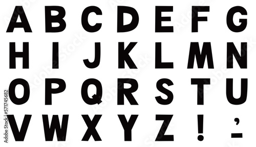 アルファベット大文字のゆるいフォントのセット