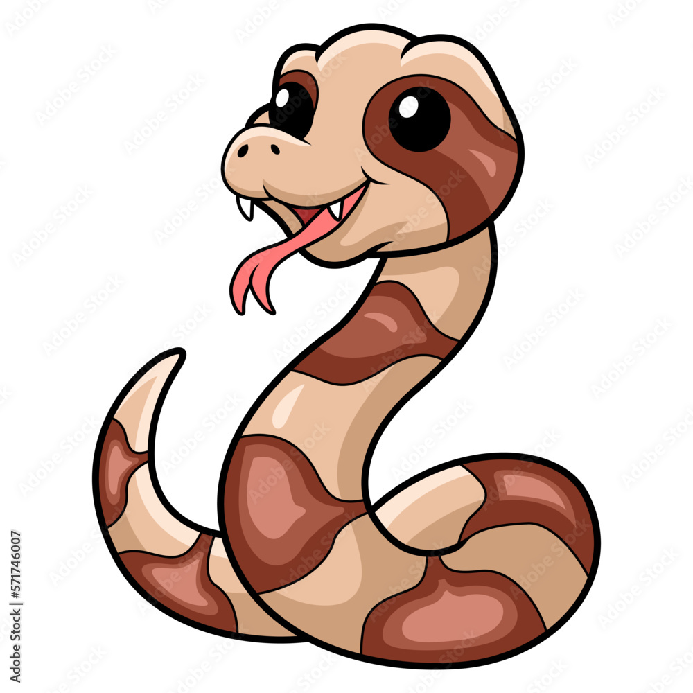 Cute happy copperhead snake cartoon Stock Vector Adobe Stock
