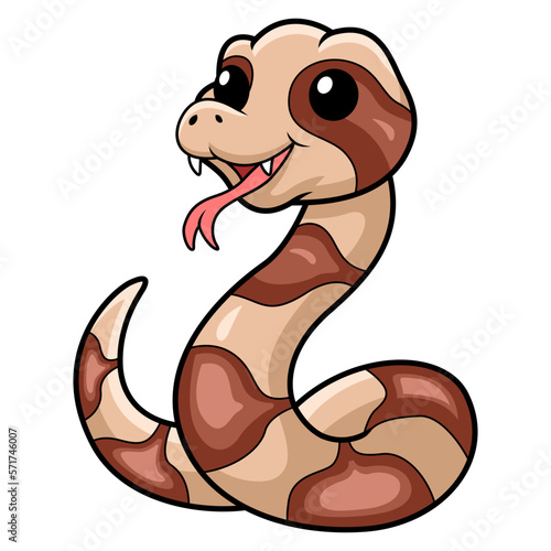 Cute happy copperhead snake cartoon