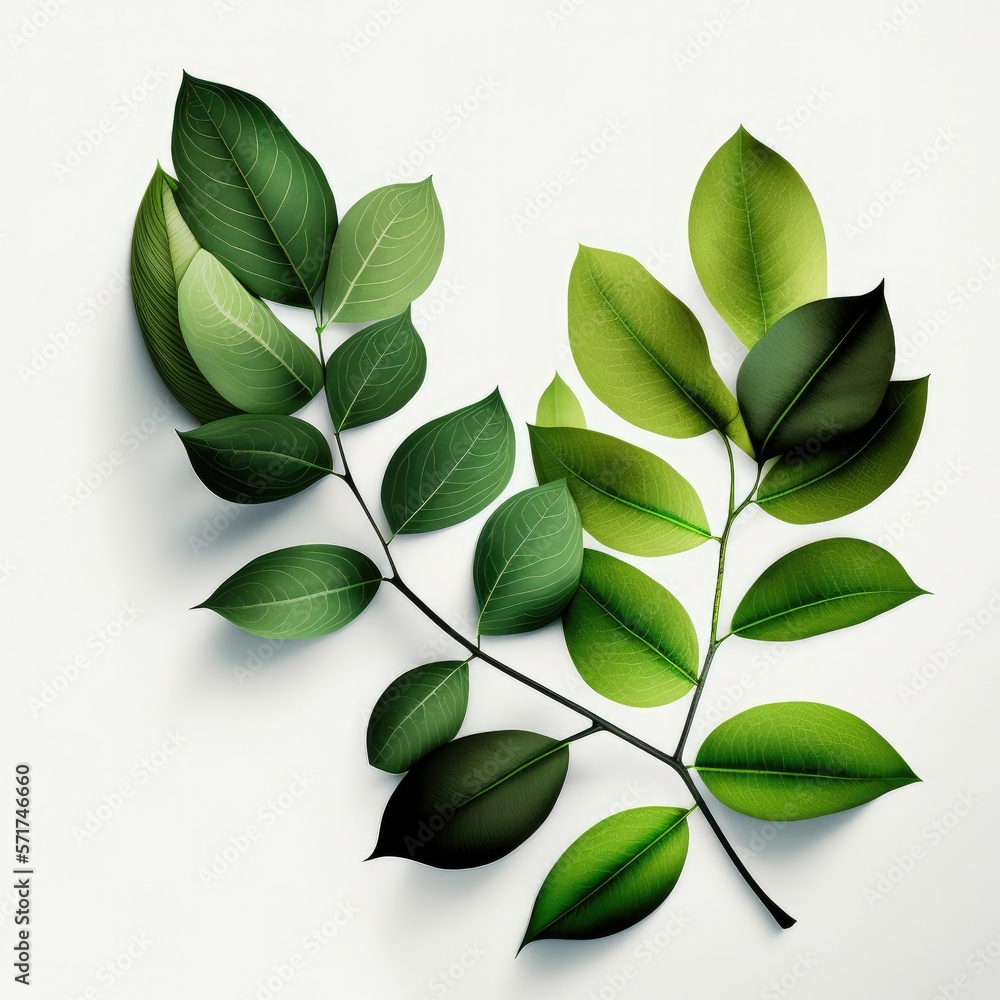 Naklejka premium Leaves background, generative ai