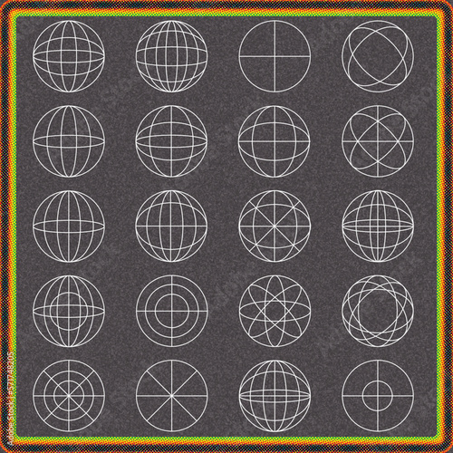 Retro Vector Globe Symbols and Shapes