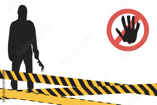 silhouette of a kidnapper holding a knife. experiencing violence. murder. Child abuse, violence. women's violence. towards kids concept design. vector illustration