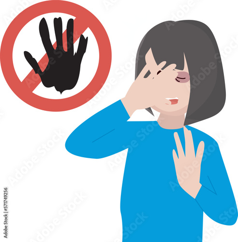 Traumatized little girl, beaten. experienced violence with a moist face and red eyes. Child abuse, violence. female violence. towards kids concept design. vector illustration